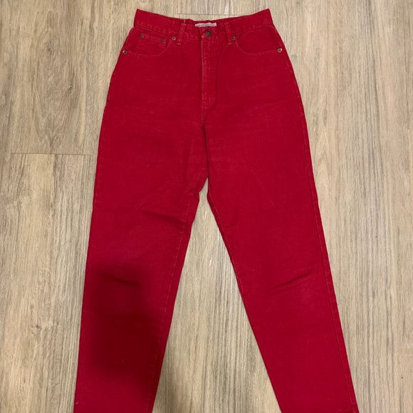 Vintage Abercrombie & Fitch Red Jeans, Size 10, modern size 27 or 28 - Picture 1 of 3